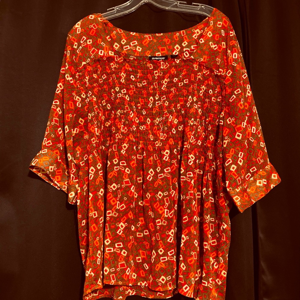 Plus size baby doll blouse by Avenue, 22w-24w